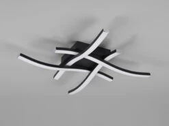 Reality Leuchten LED Deckenleuchte ROUTE 4 Flammig Metall Schwarz 46x46cm Neutralweiß -Bestes Beleuchtungs Geschäft led deckenleuchte route 4 flammig metall schwarz 4 4