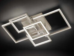 Wofi LED Deckenleuchte VISO Dimmbar, Metall In Alluminium Gebürstet, Breite 67cm