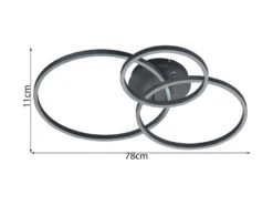 Trio Leuchten LED Deckenleuchte WINONA Flach Mit Fernbedienung Dimmbar, 78cm, Schwarz -Bestes Beleuchtungs Geschäft led deckenleuchte winona flach mit fernbedienung d 2