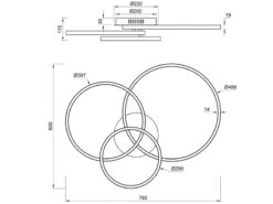 Trio Leuchten LED Deckenleuchte WINONA Flach Mit Fernbedienung Dimmbar, 78cm, Schwarz -Bestes Beleuchtungs Geschäft led deckenleuchte winona flach mit fernbedienung d 4