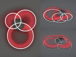 Trio Leuchten LED Deckenleuchte WINONA Flach Mit Fernbedienung Dimmbar, 78cm, Schwarz -Bestes Beleuchtungs Geschäft led deckenleuchte winona flach mit fernbedienung d 7