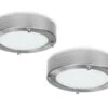 Smartwares LED Deckenleuchten Im 2er SET Fürs Bad Aus Gebürstetem Stahl & Glas, Ø 28 Cm -Bestes Beleuchtungs Geschäft led deckenleuchten im 2er set fuers bad aus gebuer