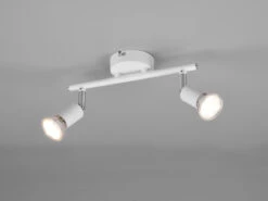 MeineWunschleuchte LED Deckenstrahler 2 Flammig Metall Weiß, 25cm Breit