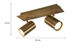 MeineWunschleuchte LED Deckenstrahler In Altmessing 2-flammig Spots Schwenkbar -Bestes Beleuchtungs Geschäft led deckenstrahler in altmessing 2 flammig spots s 3