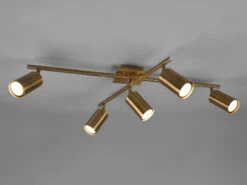 MeineWunschleuchte LED Deckenstrahler In Altmessing 5-flammig Arm & Spots Schwenkbar Dimmbar -Bestes Beleuchtungs Geschäft led deckenstrahler in altmessing 5 flammig arm spo 2