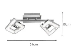 Wofi LED Deckenstrahler LEA Silber Chrom Mit Kristalleffekt, Breite 34cm -Bestes Beleuchtungs Geschäft led deckenstrahler lea silber chrom mit kristallef 2