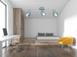 Reality Leuchten LED Deckenstrahler NANTES 3 Flammig Metall Silber/Chrom 45cm Breit -Bestes Beleuchtungs Geschäft led deckenstrahler nantes 3 flammig metall silber 1 1