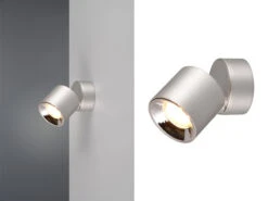 MeineWunschleuchte LED Deckenstrahler Silber 1 Spot Schwenkbar Dimmbar Ø 9cm