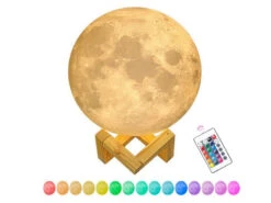 GAO LED Deko Leuchte MOND USB Tischlampe Mit Holzgestell Fernbedienung & Farbwechsel -Bestes Beleuchtungs Geschäft led deko leuchte mond usb tischlampe mit holzgeste 2