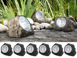 Globo LED DEKO Solarsteine Für Den Garten & Außenbereich - 6er SET, Grau