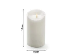 Konstsmide LED Echtwachskerze Mit 3D Flamme & Timer, Ø 10cm, Höhe 18cm, Batteriebetrieb -Bestes Beleuchtungs Geschäft led echtwachskerze mit 3d flamme timer 10cm hoehe 1 4