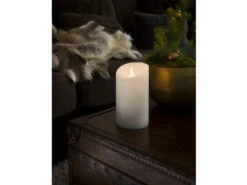 Konstsmide LED Echtwachskerze Mit 3D Flamme & Timer, Ø 10cm, Höhe 18cm, Batteriebetrieb -Bestes Beleuchtungs Geschäft led echtwachskerze mit 3d flamme timer 10cm hoehe 1 5