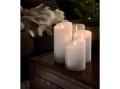 Konstsmide LED Echtwachskerze Mit 3D Flamme & Timer, Ø 10cm, Höhe 18cm, Batteriebetrieb -Bestes Beleuchtungs Geschäft led echtwachskerze mit 3d flamme timer 10cm hoehe 1 6