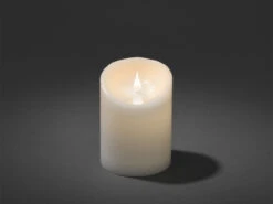 Konstsmide LED Echtwachskerze Mit Flamme & Timer, Ø 10cm, Höhe 14cm, Batteriebetrieb -Bestes Beleuchtungs Geschäft led echtwachskerze mit flamme timer 10cm hoehe 14c 2