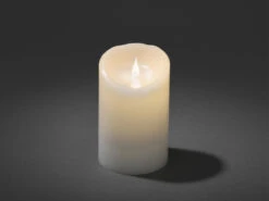 Konstsmide LED Echtwachskerze Mit Flamme & Timer, Ø 10cm, Höhe 16cm, Batteriebetrieb -Bestes Beleuchtungs Geschäft led echtwachskerze mit flamme timer 10cm hoehe 16c 2