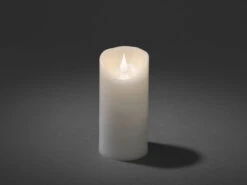 Konstsmide LED Echtwachskerze Mit Flamme & Timer, Ø 7,5cm, Höhe 15,5cm, Batteriebetrieb -Bestes Beleuchtungs Geschäft led echtwachskerze mit flamme timer 75cm hoehe 155 2
