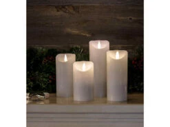 Konstsmide LED Echtwachskerze Mit Flamme & Timer, Ø 7,5cm, Höhe 15,5cm, Batteriebetrieb -Bestes Beleuchtungs Geschäft led echtwachskerze mit flamme timer 75cm hoehe 155 6