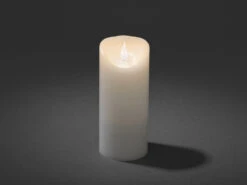 Konstsmide LED Echtwachskerze Mit Flamme & Timer, Ø 7,5cm, Höhe 17,5cm, Batteriebetrieb -Bestes Beleuchtungs Geschäft led echtwachskerze mit flamme timer 75cm hoehe 175 2