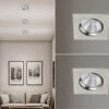 Trio Leuchten LED Einbaustrahler 2er Set Eckig Schwenkbar Dimmbar Nickel Matt 5,5W Deckenlampe -Bestes Beleuchtungs Geschäft led einbaustrahler 2er set eckig schwenkbar dimmba