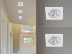 Trio Leuchten LED Einbaustrahler 2er Set Eckig Schwenkbar Dimmbar Weiß Matt 5,5W Deckenlampe