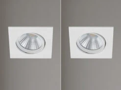 Trio Leuchten LED Einbaustrahler 2er Set Eckig Schwenkbar Dimmbar Weiß Matt 5,5W Deckenlampe -Bestes Beleuchtungs Geschäft led einbaustrahler 2er set eckig schwenkbar dimmba 8