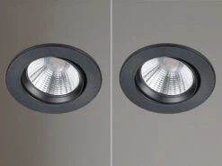 Trio Leuchten LED Einbaustrahler 2er Set Rund Schwenkbar Dimmbar Schwarz Matt 5,5W