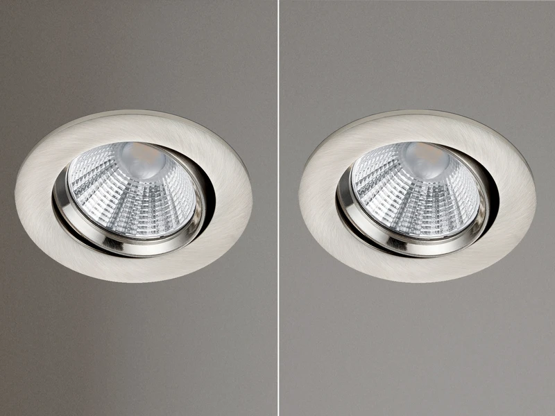 Trio Leuchten LED Einbaustrahler 2er Set Rund Schwenkbar Dimmbar Nickel Matt 5,5W Deckenlampe 5 Trio Leuchten LED Einbaustrahler 2er Set Rund Schwenkbar Dimmbar Nickel Matt 5,5W Deckenlampe – Bild 3