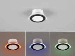 Trio Leuchten LED Einbaustrahler ARGUS Fernbedienung Farbwechsel Dimmbar Ø8cm Schwarz