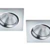 Trio Leuchten LED Einbaustrahler Decke 2er Set Eckig Schwenkbar Dimmbar Chrom Glänzend 5,5W -Bestes Beleuchtungs Geschäft led einbaustrahler decke 2er set eckig schwenkbar
