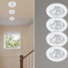 Trio Leuchten LED Einbaustrahler Rund 4er Set Ø 8,5cm Schwenkbar Dimmbar Weiß Matt 5,5W -Bestes Beleuchtungs Geschäft led einbaustrahler rund 4er set 85cm schwenkbar di 13