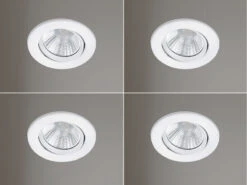 Trio Leuchten LED Einbaustrahler Rund 4er Set Ø 8,5cm Schwenkbar Dimmbar Weiß Matt 5,5W -Bestes Beleuchtungs Geschäft led einbaustrahler rund 4er set 85cm schwenkbar di 15