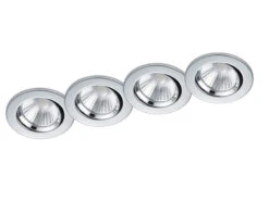 Trio Leuchten LED Einbaustrahler Rund 4er Set Ø 8,5cm Schwenkbar Dimmbar Chrom Glänzend 5,5W -Bestes Beleuchtungs Geschäft led einbaustrahler rund 4er set 85cm schwenkbar di 8