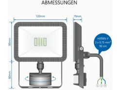 ELRO LED Flutlichtstrahler Mit Bewegungsmelder Schwarz, 10 Watt, IP54 -Bestes Beleuchtungs Geschäft led flutlichtstrahler mit bewegungsmelder schwarz 1 2