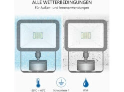 ELRO LED Flutlichtstrahler Mit Bewegungsmelder Schwarz, 10 Watt, IP54 -Bestes Beleuchtungs Geschäft led flutlichtstrahler mit bewegungsmelder schwarz 1 4