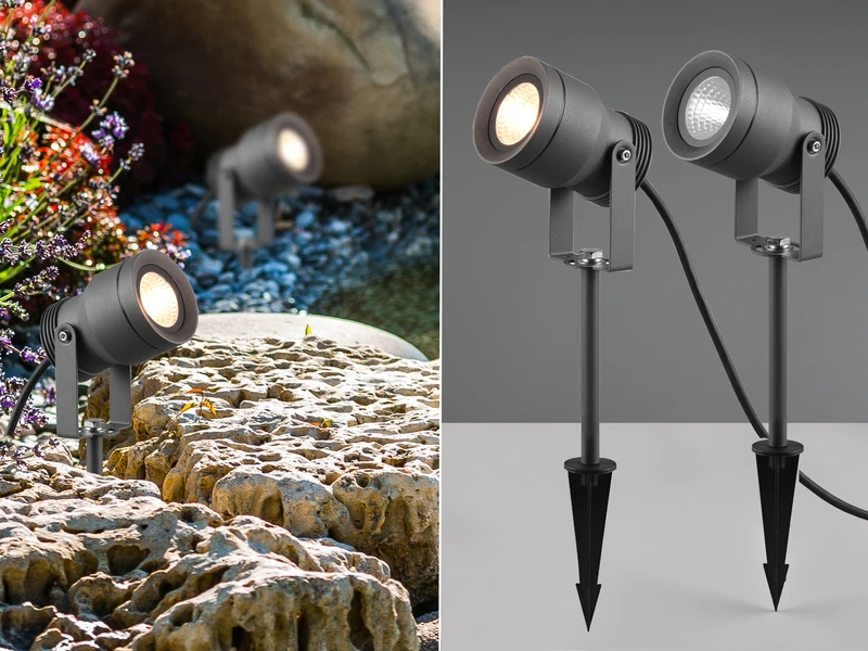 MeineWunschleuchte LED Gartenstrahler 2er SET Schwenkbar Mit Erdspieß & 5m Anschlußkabel 3 MeineWunschleuchte LED Gartenstrahler 2er SET Schwenkbar Mit Erdspieß & 5m Anschlußkabel
