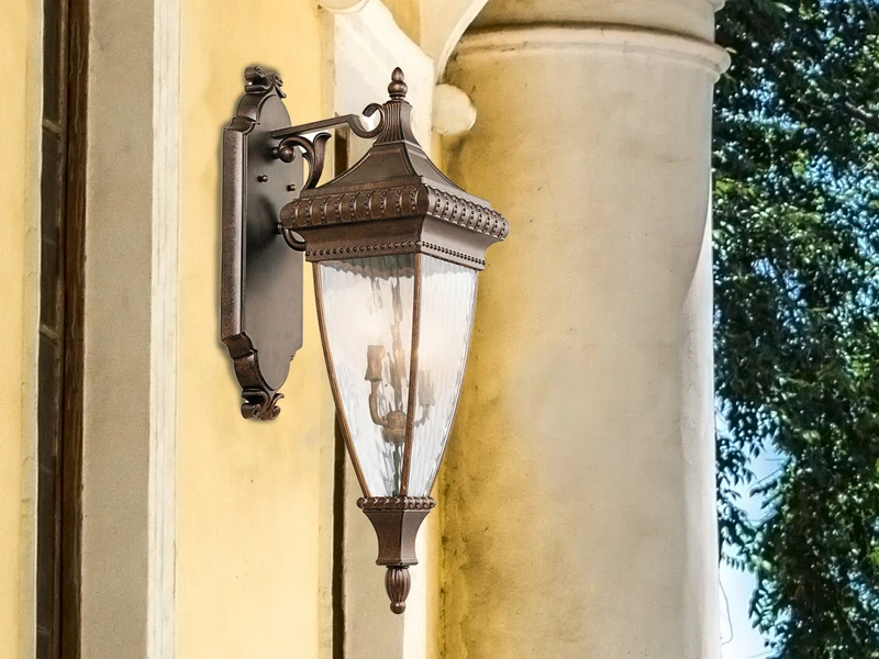 MeineWunschleuchte LED Große Historische Außenwand Laterne, Bronze Höhe 79cm 3 MeineWunschleuchte LED Große Historische Außenwand Laterne, Bronze Höhe 79cm