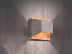 Trio Leuchten LED Holz Wandlampe ARINO Up And Down Mit Stufen Dimmer - Silber Antik 12cm