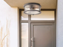 MeineWunschleuchte LED Industrial Deckenleuchte Für Innen & Außen, Anthrazit Ø30,5cm