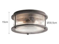 MeineWunschleuchte LED Industrial Deckenleuchte Für Innen & Außen, Anthrazit Ø30,5cm -Bestes Beleuchtungs Geschäft led industrial deckenleuchte fuer innen aussen ant 7