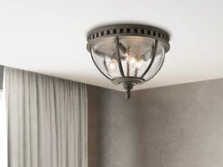 MeineWunschleuchte LED Jugendstil Deckenleuchte Für Innen & Außen, Anthrazit Ø30,5cm -Bestes Beleuchtungs Geschäft led jugendstil deckenleuchte fuer innen aussen ant 5