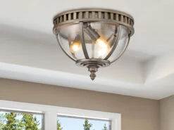 MeineWunschleuchte LED Jugendstil Deckenleuchte Für Innen & Außen, Bronze Ø30,5cm