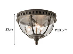 MeineWunschleuchte LED Jugendstil Deckenleuchte Für Innen & Außen, Bronze Ø30,5cm -Bestes Beleuchtungs Geschäft led jugendstil deckenleuchte fuer innen aussen bro 3