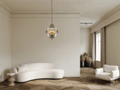 MeineWunschleuchte LED Jugendstil Pendelleuchte Für Innen & Außen, Bronze Ø30,5cm