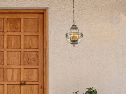 MeineWunschleuchte LED Jugendstil Pendelleuchte Für Innen & Außen, Bronze Ø30,5cm -Bestes Beleuchtungs Geschäft led jugendstil pendelleuchte fuer innen aussen bro 5