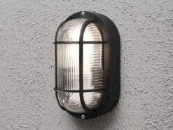 MeineWunschleuchte LED Kellerleuchte Für Wand-& Deckenmontage Schwarz, Höhe 20cm