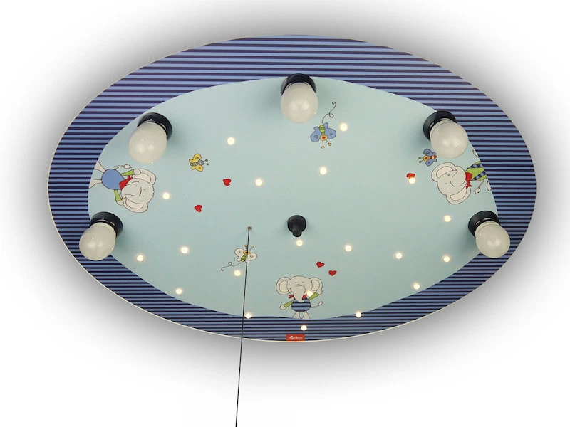 Niermann LED Kinder Deckenleuchte Mit Bunten Elefanten Zugschalter Für LED-Schlummerlicht 4 Niermann LED Kinder Deckenleuchte Mit Bunten Elefanten Zugschalter Für LED-Schlummerlicht – Bild 2