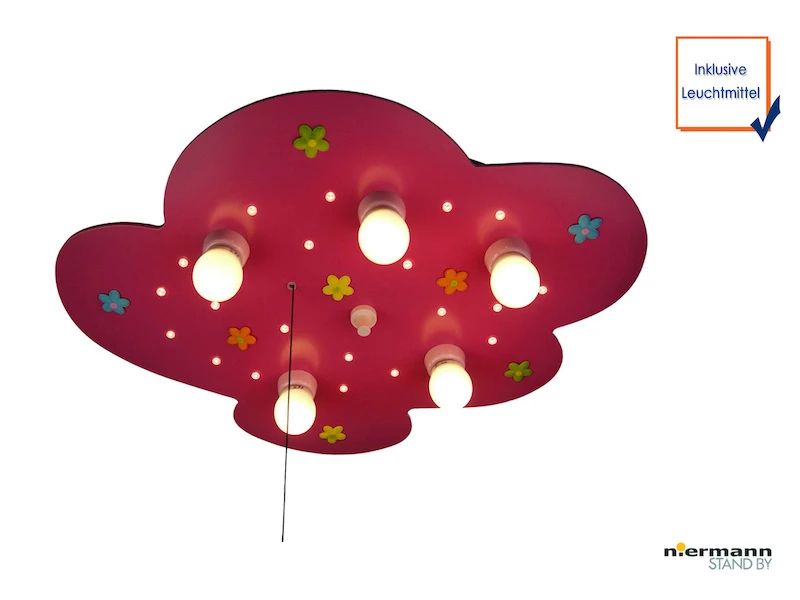 Niermann LED Kinder-Deckenleuchte Mit Stoffblumen, Amazon Echo Kompatibel, Schlummerlicht 5 Niermann LED Kinder-Deckenleuchte Mit Stoffblumen, Amazon Echo Kompatibel, Schlummerlicht – Bild 3