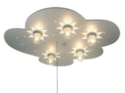 Niermann LED Kinder Deckenleuchte Wolke, Titan Sterne Zugschalter Für LED-Schlummerlicht