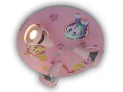 Niermann LED Kinderzimmer Deckenstrahler Ø35cm 3 Flammig, Schwenkbare Spots, Rosa