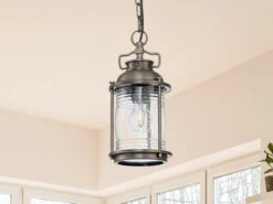 MeineWunschleuchte LED Kleine Industrial Pendelleuchte Für Innen & Außen, Bronze Ø15cm